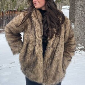 Brown Abercrombie Fur Jacket